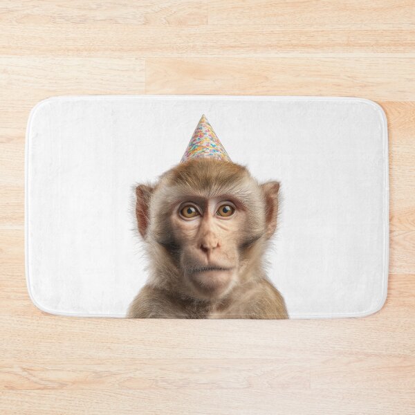 Item preview, Cute Macaque with Party Hat Birthday Celebration designed and sold by LazyOwlStore.