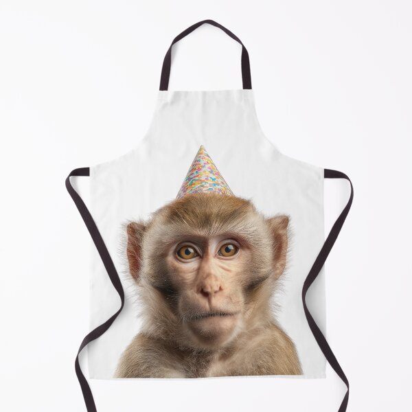 Item preview, Cute Macaque with Party Hat Birthday Celebration designed and sold by LazyOwlStore.