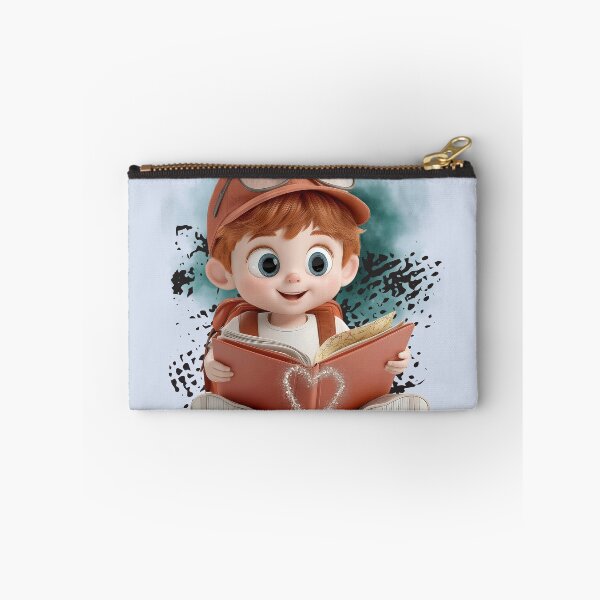 Item preview, Adventurous Little Reader: Cute Cartoon Boy Bookworm designed and sold by ChenEngEng.