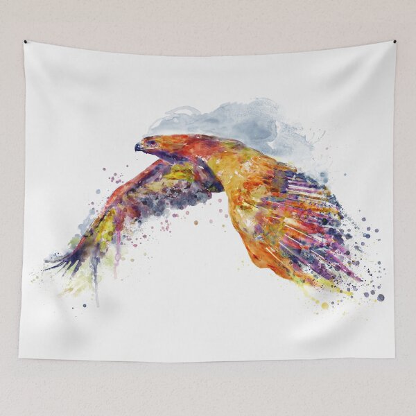 Item preview, Flying Red-Tailed Hawk Watercolor designed and sold by caracatita75.