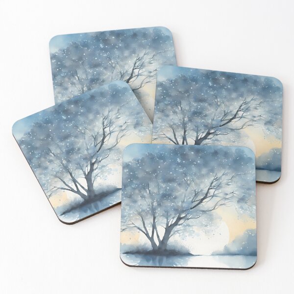 Item preview, Large Blue Silhouette Tree designed and sold by CalmnessbyChoice.