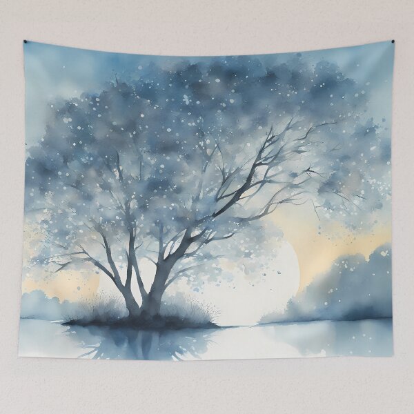 Item preview, Large Blue Silhouette Tree designed and sold by CalmnessbyChoice.