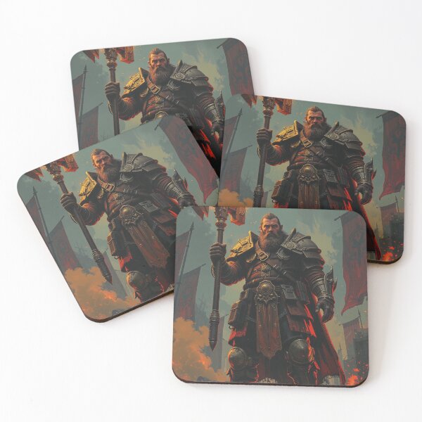 Item preview, The Flameforged Warden – Dwarven Warrior of the Inferno designed and sold by DiceWay.