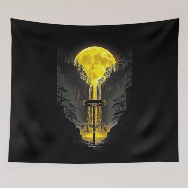 Item preview, Disc Golf Player Funny Forest Moon Waterfall Basket Trees designed and sold by GrandeDuc.