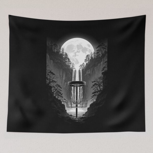 Item preview, Disc Golf Player Funny Forest Moon Waterfall Basket Trees designed and sold by GrandeDuc.