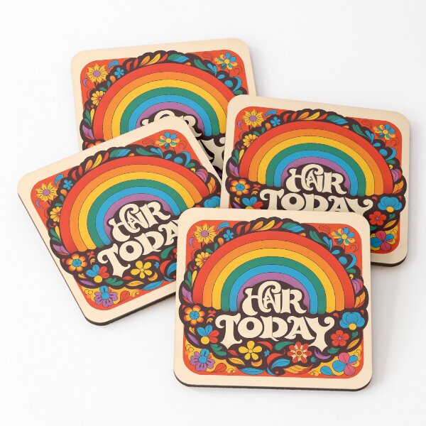 Item preview, Scandinavian Folk Art Hair Today Rainbow Design by heidiannemorris © designed and sold by FOLK ART FUSION by heidiannemorris.