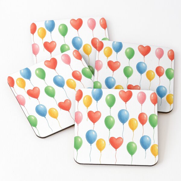 Item preview, Colorful Balloon Set – Party Balloons and Heart Shapes Illustration designed and sold by VikArt7.
