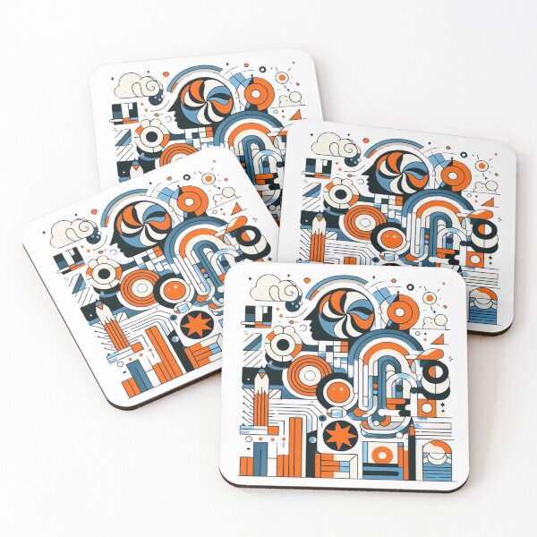 Item preview, "Bold Cubist Composition – Fernand Léger Inspired Art" designed and sold by TwoDotsStudio.