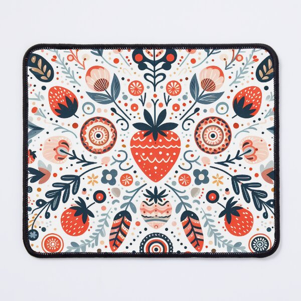 Item preview, Scandinavian Folk Art Summer of Strawberries Sweet Berry Delight by heidiannemorris © designed and sold by FOLK ART FUSION by heidiannemorris.