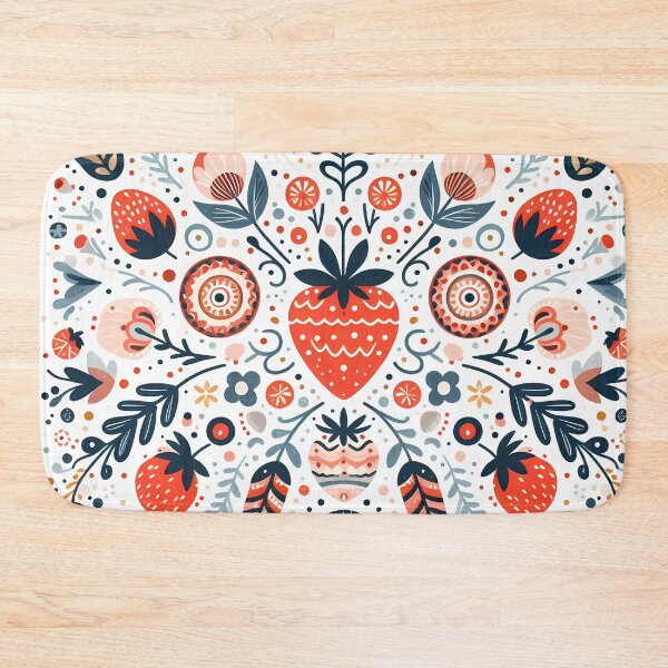 Item preview, Scandinavian Folk Art Summer of Strawberries Sweet Berry Delight by heidiannemorris © designed and sold by FOLK ART FUSION by heidiannemorris.