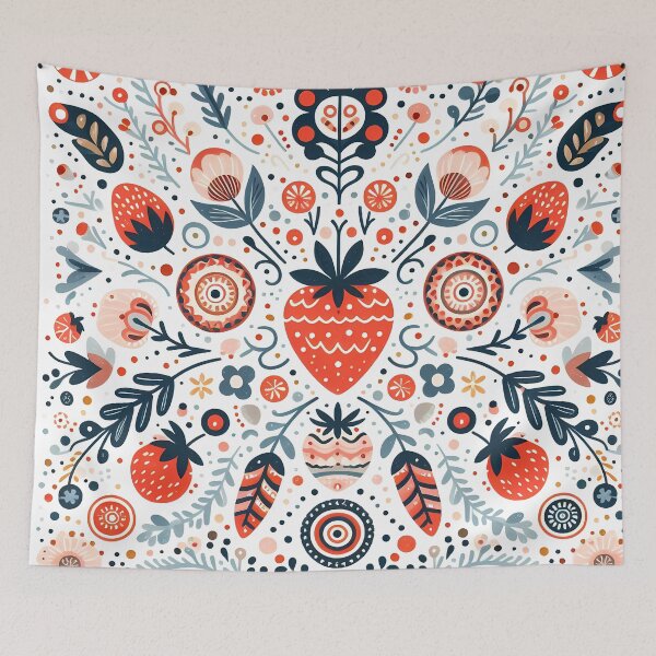 Artikelvorschau, Skandinavische Volkskunst Sommer der Erdbeeren Süßes Beerenvergnügen von heidiannemorris © entworfen und verkauft von FOLK ART FUSION by heidiannemorris.