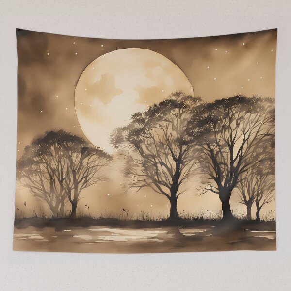 Item preview, Brown Silhouette Moon designed and sold by CalmnessbyChoice.
