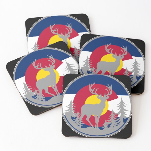 Item preview, Gray Deer Scene over Colorado Flag In Circle 050225 03 designed and sold by Lazarustci.