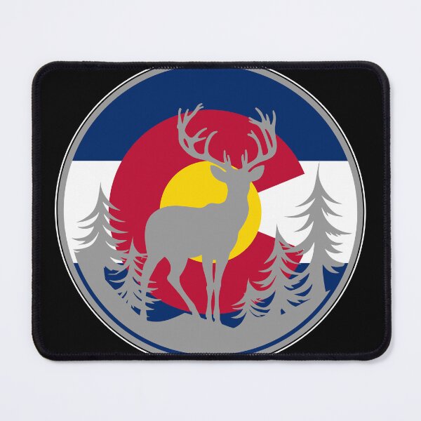 Item preview, Gray Deer Scene over Colorado Flag In Circle 050225 03 designed and sold by Lazarustci.