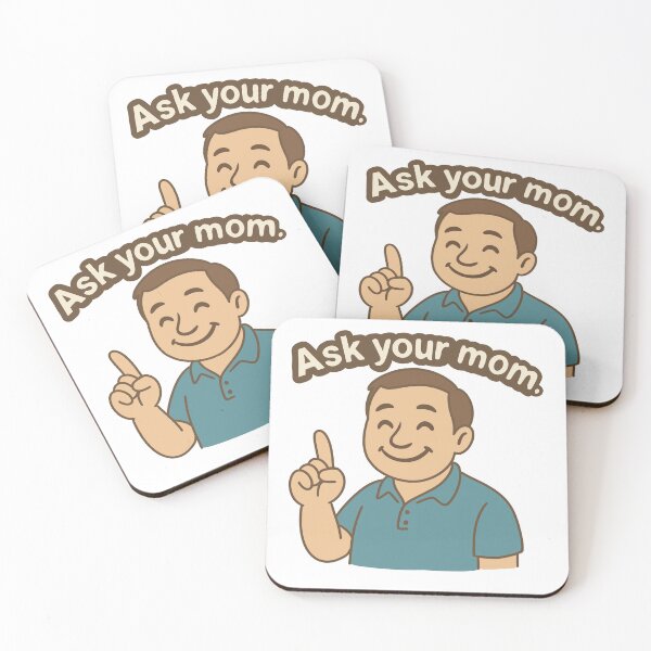 Item preview, Funny Dad Quote Sticker – "Ask your Mom" – Cute Cartoon Father Illustration designed and sold by PTMinimalShop.
