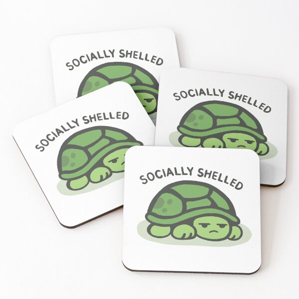 Item preview, Socially Shelled Tired Turtle - Funny Introvert Art Print designed and sold by Tattyarts.