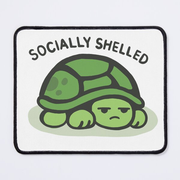 Item preview, Socially Shelled Tired Turtle - Funny Introvert Art Print designed and sold by Tattyarts.