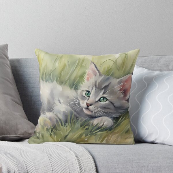 Item preview, Gray Kitten in Grass designed and sold by BookCovered.