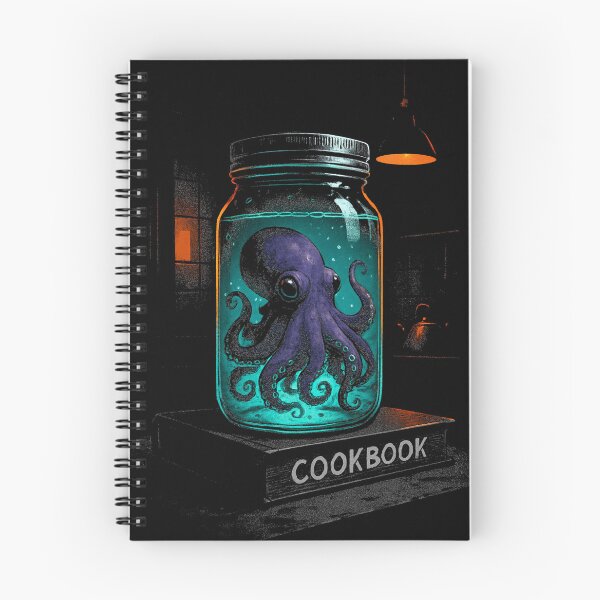 Item preview, Pulpo místico en un frasco: arte surrealista de cocina oscura designed and sold by Valudity.