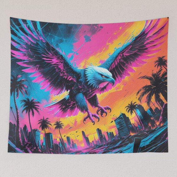 Item preview, Cyber-Eagle Soaring Over a Broken Skyline designed and sold by Blueangelgal.
