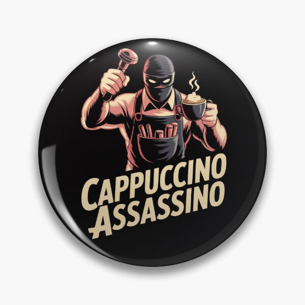 Item preview, Cappuccino Assassino – Shadow Roast Silent Brew T-Shirt designed and sold by Slavicsoul.