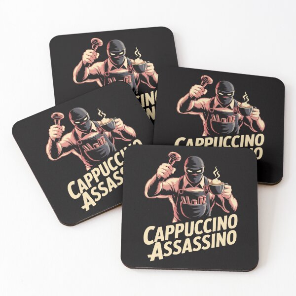 Item preview, Cappuccino Assassino – Shadow Roast Silent Brew T-Shirt designed and sold by Slavicsoul.