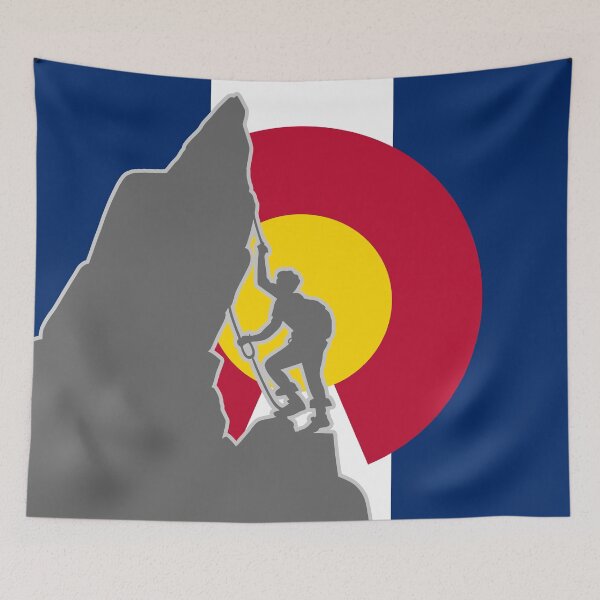 Item preview, Mountaineering Logo Over Vertical Colorado Flag 050725 34 designed and sold by Lazarustci.