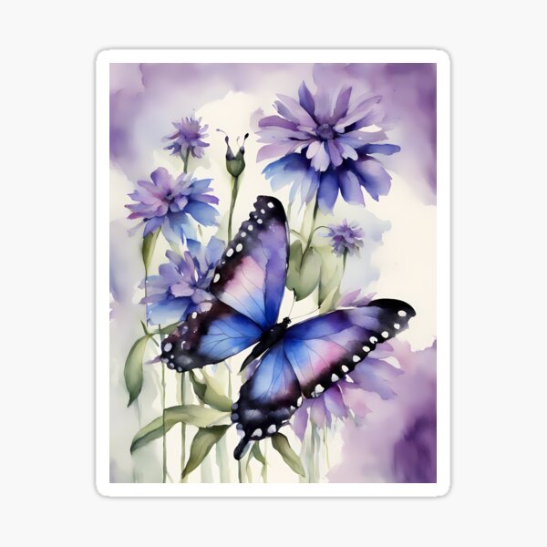Item preview, Blauer und violetter Schmetterling designed and sold by BookCovered.