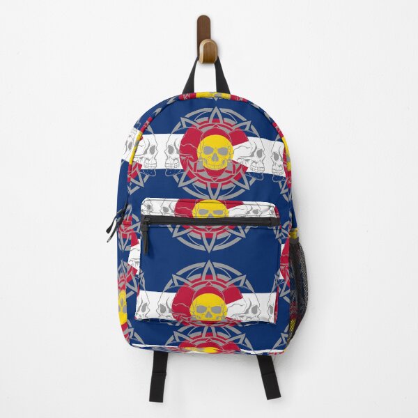 Item preview, 3 Skulls In Colorado Flag Designs over Mandala 050425 01 designed and sold by Lazarustci.