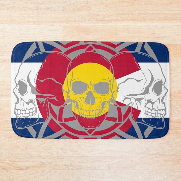 Item preview, 3 Skulls In Colorado Flag Designs over Mandala 050425 01 designed and sold by Lazarustci.