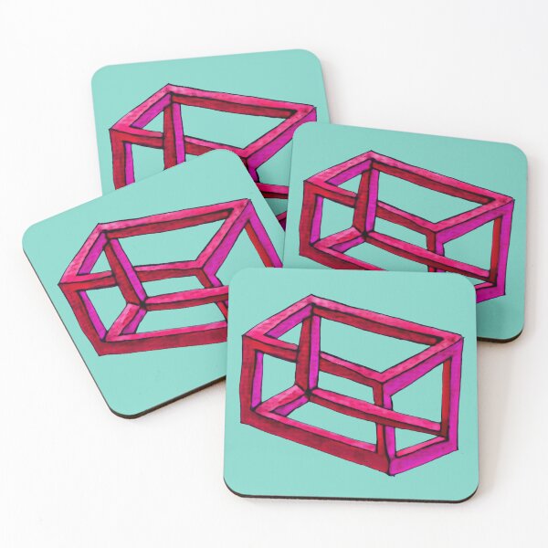 Item preview, Impossible illusion in pink, red and turquoise designed and sold by Vision Illustrated.