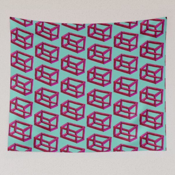 Item preview, Impossible illusion in pink, red and turquoise designed and sold by Vision Illustrated.