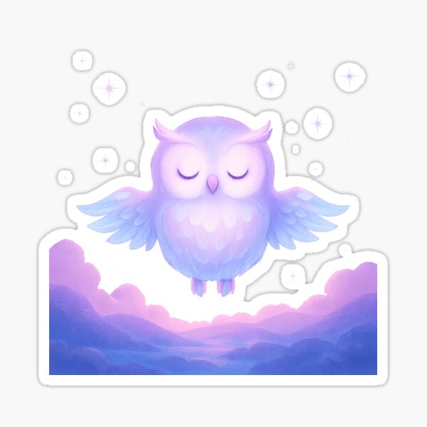 Item preview, Celestial Serenity Owl | Dreamy Pastel Night Sky Illustration designed and sold by Tarn.