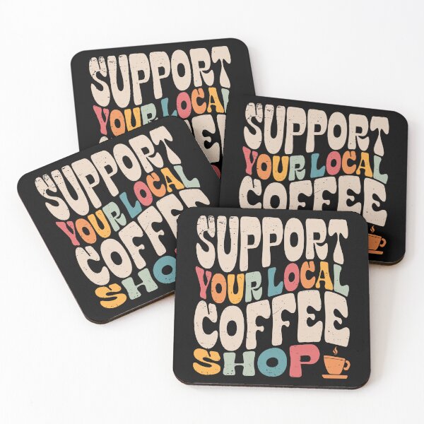 Item preview, Support Your Local Coffee Shop Retro Community Brews Supporter Design designed and sold by G350.