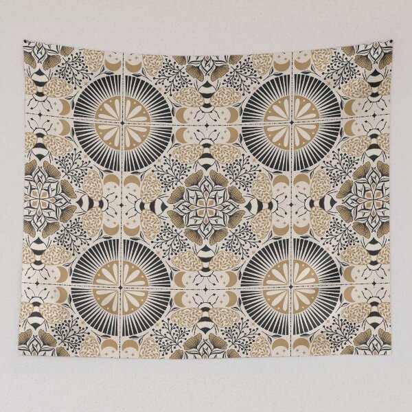 Item preview, Golden hive - bees and celestial botanicals art deco designed and sold by OzdeBayer.