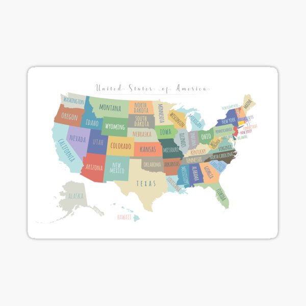 Item preview, USA Map - Colorful USA States Map Poster – United States Wall Art designed and sold by CartoPrints.