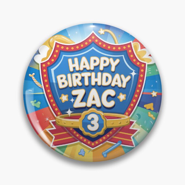Item preview, Zac's 3rd Birthday designed and sold by whatifsticks.