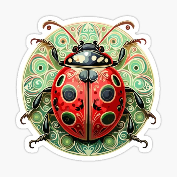 Item preview, Art Nouveau Ladybug – Elegant Nature-Inspired Design designed and sold by artfiorala.