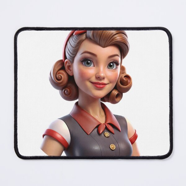 Item preview, Digitally Rendered Female Character with Retro Aesthetic Design designed and sold by Creative88Art.
