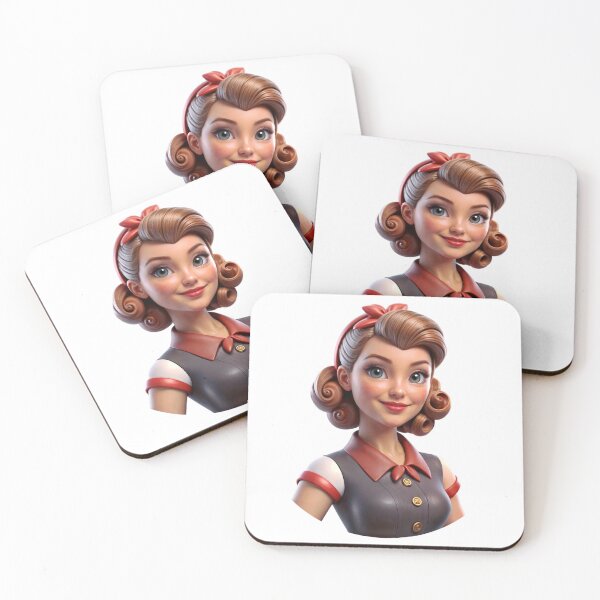 Item preview, Digitally Rendered Female Character with Retro Aesthetic Design designed and sold by Creative88Art.