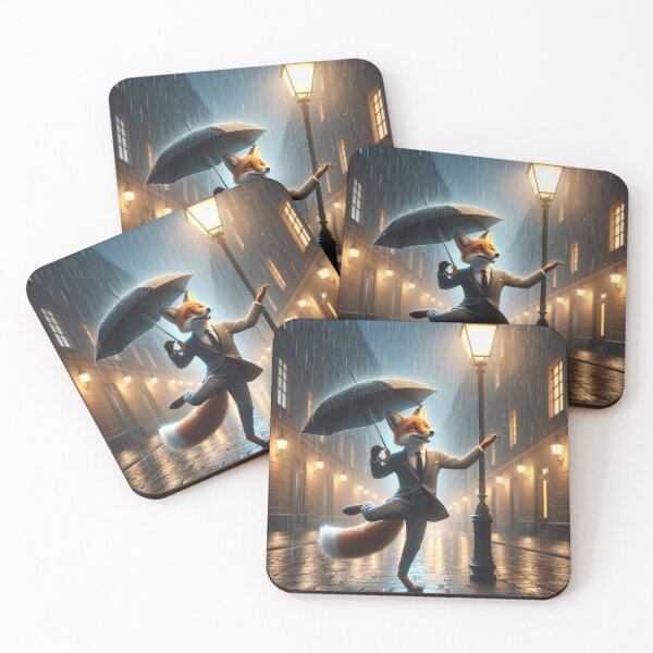 Item preview, fox dancing in the rain designed and sold by Dogandesighn.