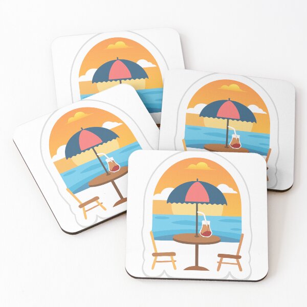 Item preview, Illustration of a Seaside Table with Chairs and Sunset View designed and sold by Creative88Art.