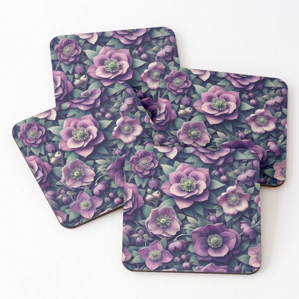 Item preview, purple hellebore flowers designed and sold by Dogandesighn.