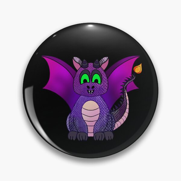 Item preview, Purple dragon kawaii cartoon drawing  designed and sold by MindfulArtSandy.
