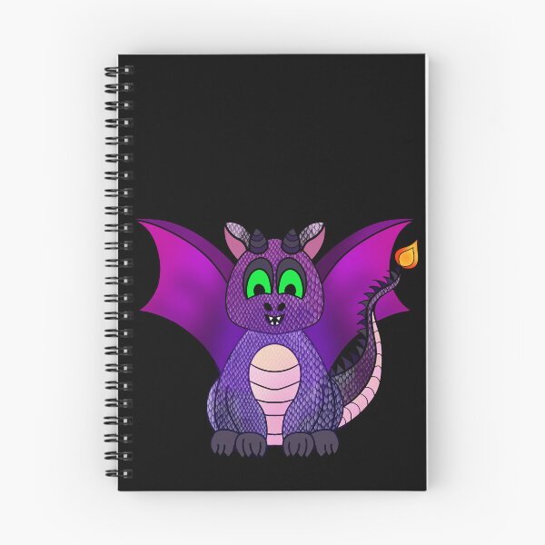 Item preview, Purple dragon kawaii cartoon drawing  designed and sold by MindfulArtSandy.