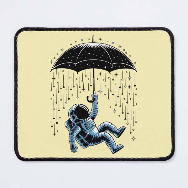 Item preview, a spaceman holding up an umbrella to shield himself from a meteor shower designed and sold by 123ks.