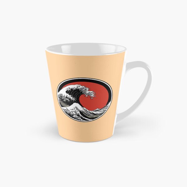 Item preview, A Japanese-style black and white wave with a red circle in the center designed and sold by 123ks.