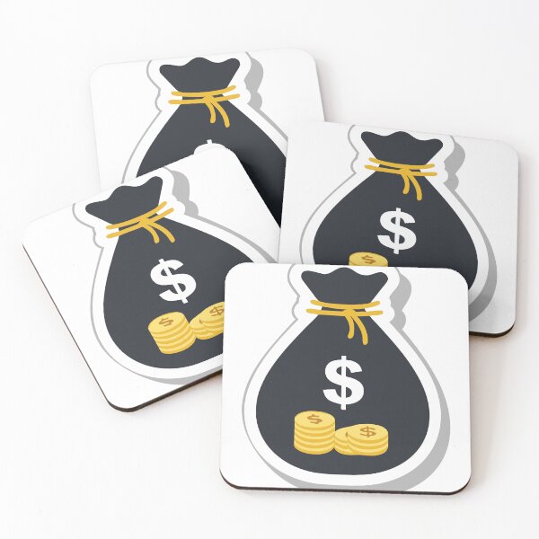 Item preview, Illustration of Black Money Bag with Dollar Sign and Gold Coins designed and sold by Creative88Art.