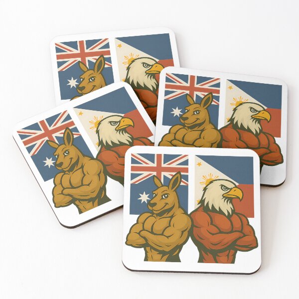 Item preview, Australia vs Philippines – Jacked Kangaroo vs Philippine Eagle Gym Art | National Pride Poster designed and sold by Bottlebottom.