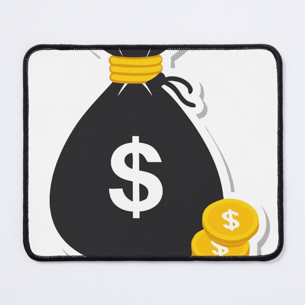 Item preview, Black Money Bag with Dollar Sign and Gold Coins on Black Background designed and sold by Creative88Art.